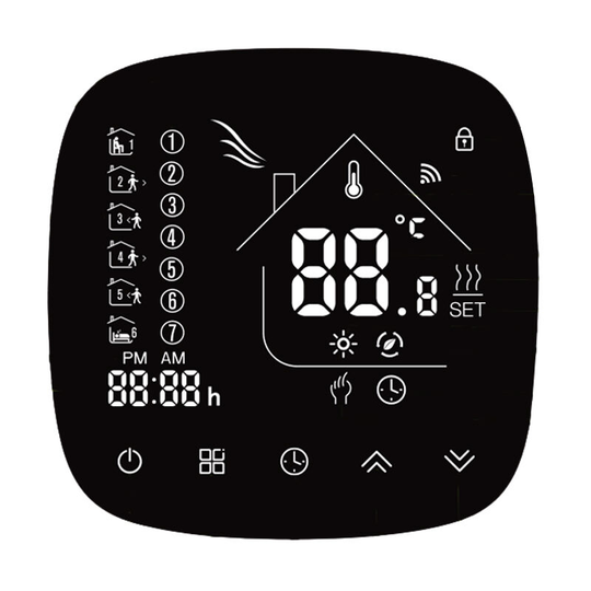 Asupermall - Wifi Thermostat with Touchscreen lcd Display Weekly Programmable Energy Saving Smart Temperature Controller for Electric Heating