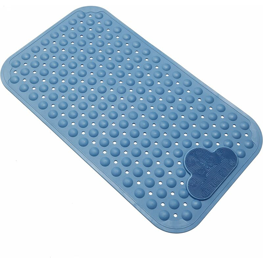 Non Slip Bathtub Mats with Suction Cups Bath Mat for Bathroom, Machine Washable, 28 x 16 (Blue)