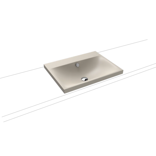 Warm Grey Steel Enamel Rectangular Inset Basin Bathroom Sink
