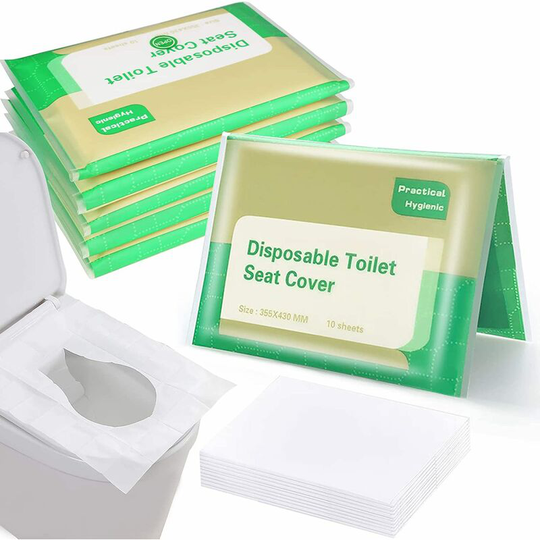 Disposable toilet seat covers, 20 pack, individually wrapped, waterproof for adults, toddlers and children, for full coverage on the toilet, potty