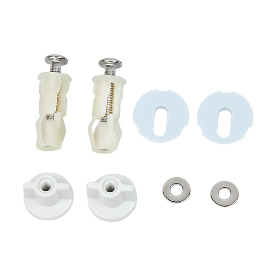 Bett Toilet Seat Attachment, 2 pcs Toilet Seat Screws Expanding Rubber Nuts Universal Toilet Seat Fittings Screws for Toilet Lid Cover White