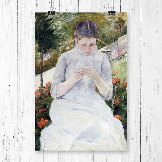 'Girl in the Garden' by Mary Cassatt Painting Print