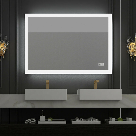 Lisa - 600x500mm Bathroom Mirrors with led Lights Illuminated Backlit Wall Mount Light Up Mirror 3 Color Dimmable Anti Fog Switch Heated Pad Demister