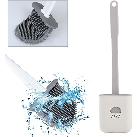 Bett Toilet brush, silicone toilet brush, silicone toilet brush with long handle, toilet cleaning brushes wall mount for bathroom or guest toilet