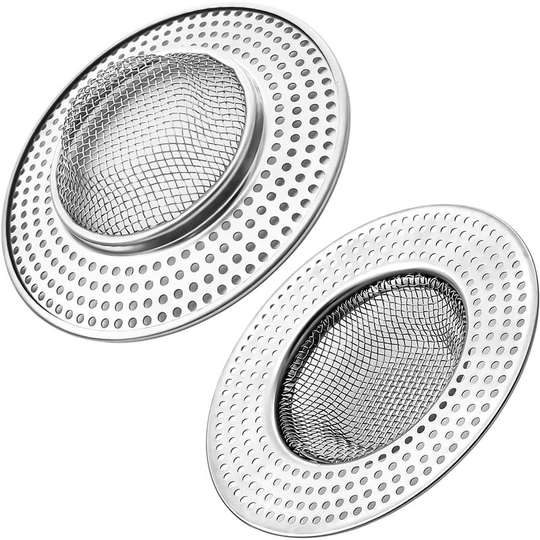 2 Pack Stainless Steel Waste Strainer, 3.54' Over Top/1.65' Metal Sink Strainer, Perfect for Kitchen/Bathroom Sink, etc.