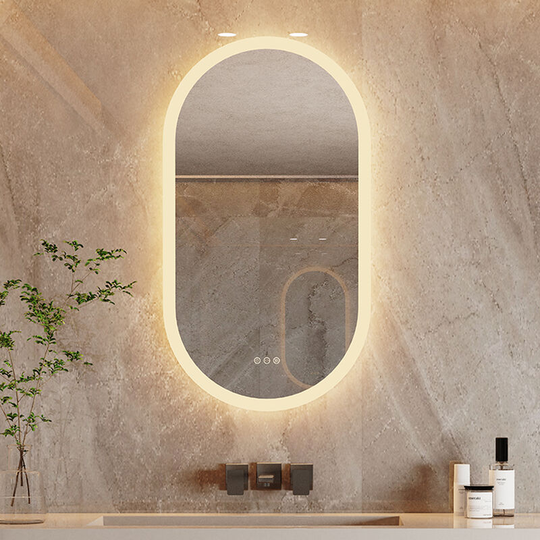 800x500 Illuminated Led Bathroom Mirror with Demister Pad Oval Backlit Wall Mounted,Touch Sensor Switch