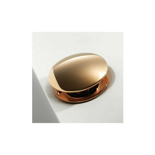 Waste with overflow in rose gold Click-clack Brass
