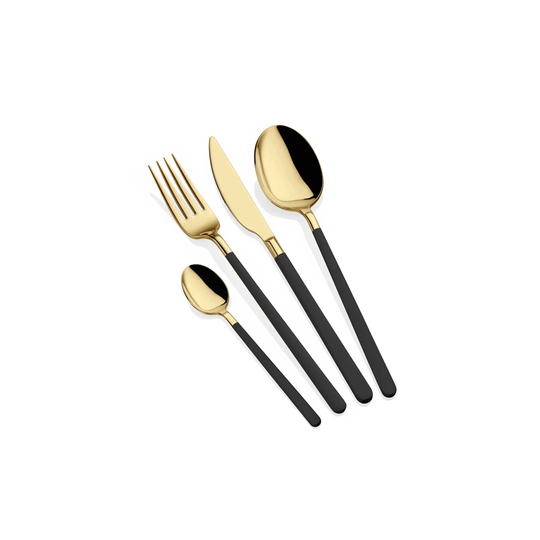 24 Piece Cutlery Set Stainless steel, silver and white coating