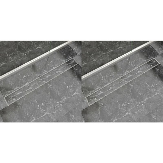 Linear Shower Drain 2 pcs 1030x140 mm Stainless Steel