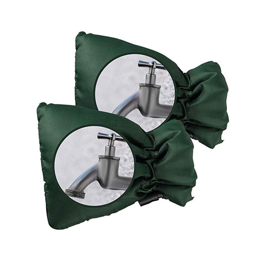 2 Pack Comfortable Faucet Covers,Betterlife to Protect Your Outdoor Faucet,Thick Outdoor Faucet Cover Against Freezing - Green