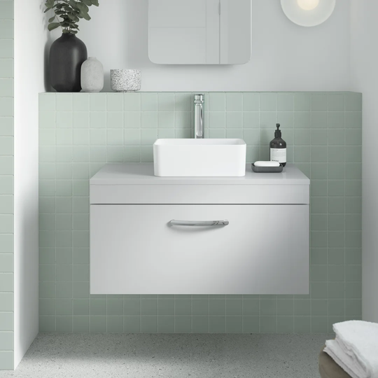80cm Wall-Mounted Under Sink Storage Unit