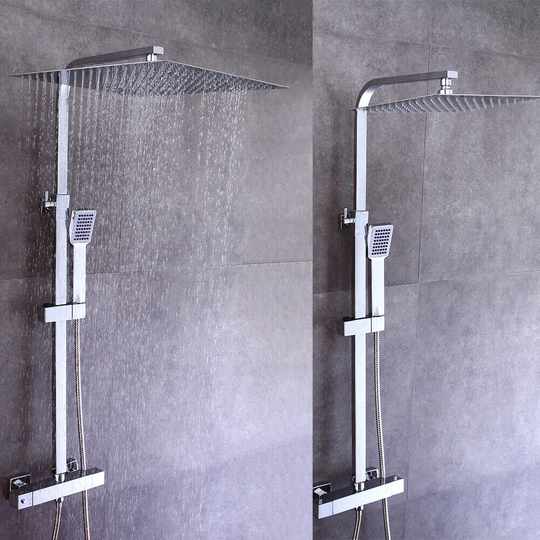Double Square Tap Bathroom Thermostatic Shower Set Household Bathroom Shower Faucet Set
