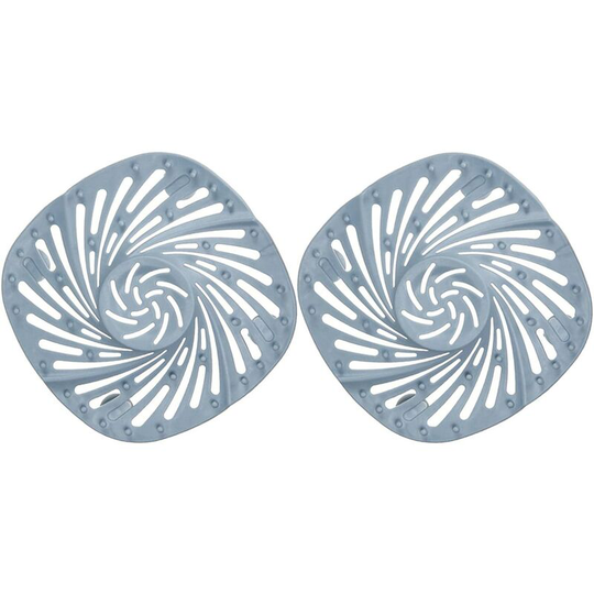 Perlerare - 2 Pieces Silicone Drain Hair Catcher, Anti Clog Shower Drain Cover, Reusable Universal Stopper, Blue