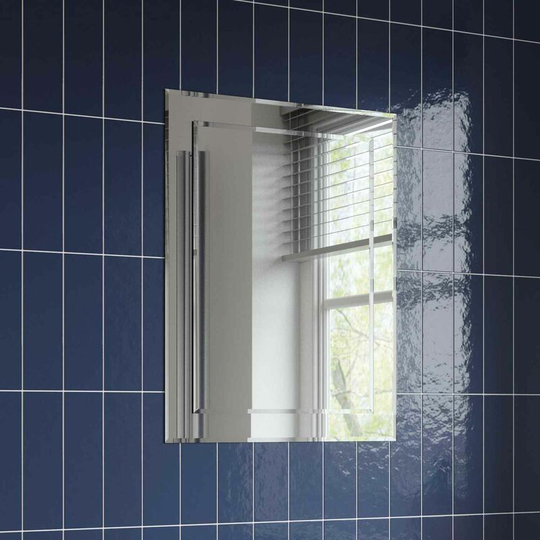 Artis - Bathroom Mirror Rectangular Luxury Frameless Wall Mounted 450x600mm - Silver