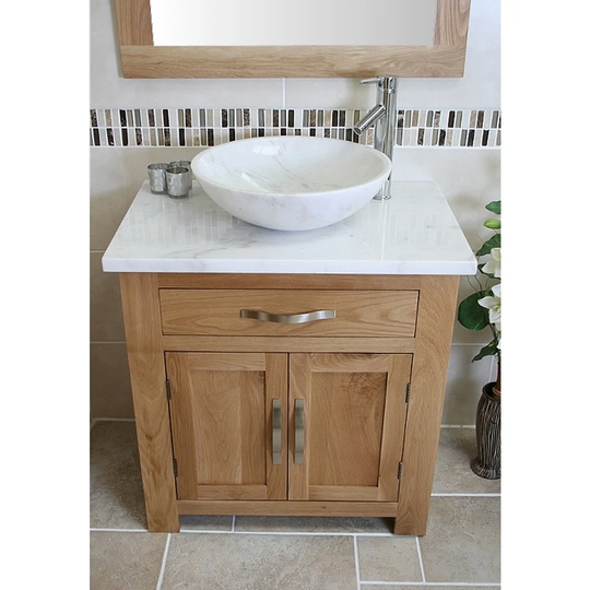 Sycamore Solid Oak 750mm Free-Standing Vanity Unit