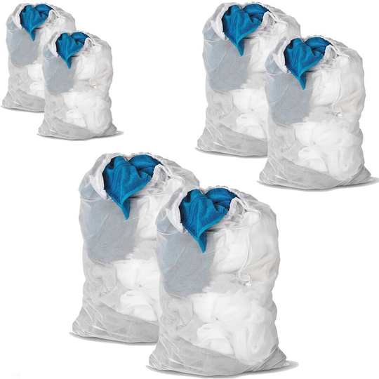 Laundry Bag - Washing Nets Laundry Bag-Laundry Bags to Protect Machine Washing Clothes - White (6 pcs, White)