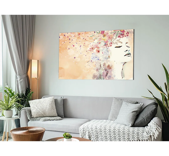 Flowers In Her Hair - Unframed Graphic Art on Metal