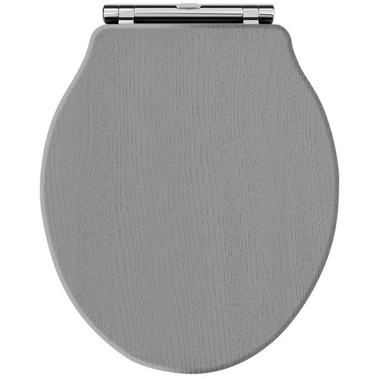 Chancery Soft Close Toilet Seat Chrome Hinges - Storm Grey - Hudson Reed
