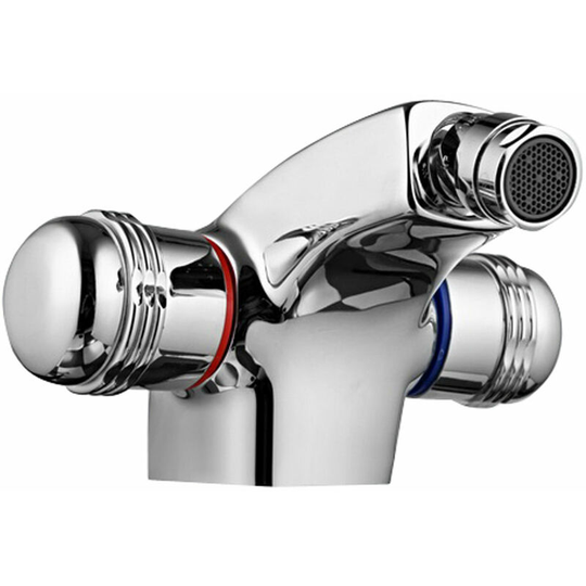 Jtp Vega Monoblock Bidet Mixer Tap with Pop Up Waste Dual Handle - Chrome