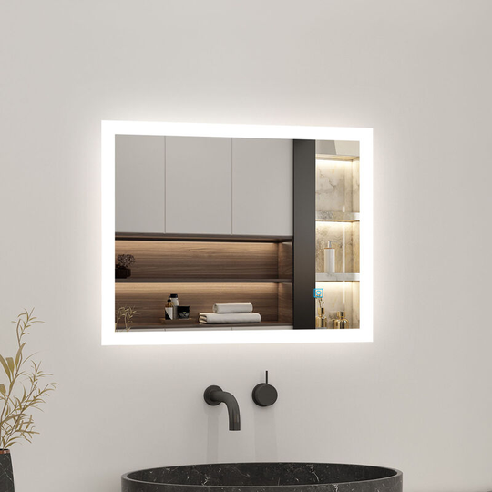 Acezanble - 600x500mm Backlit led Illuminated Bathroom Mirror with led Lights, Lighted Bathroom Makeup Wall Mounted Mirror with Demister Pad, Sensor