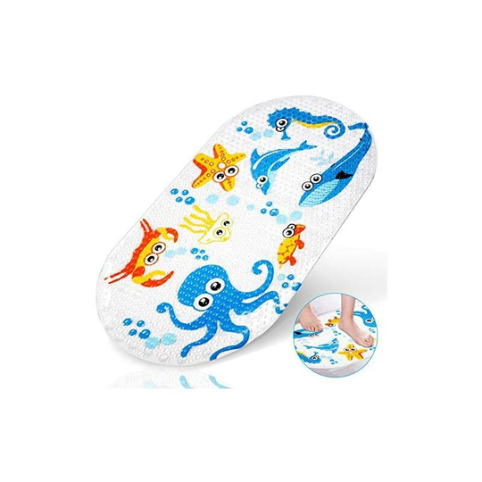 Betterlife Non-Slip Bath Mat Shower Mat with Suction Cups for Baby Child for Bathroom Bathtub Cartoon Printed (69 x 39cm)