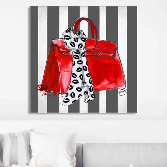 Kiss Me in Red by Jodi - Wrapped Canvas Painting Print