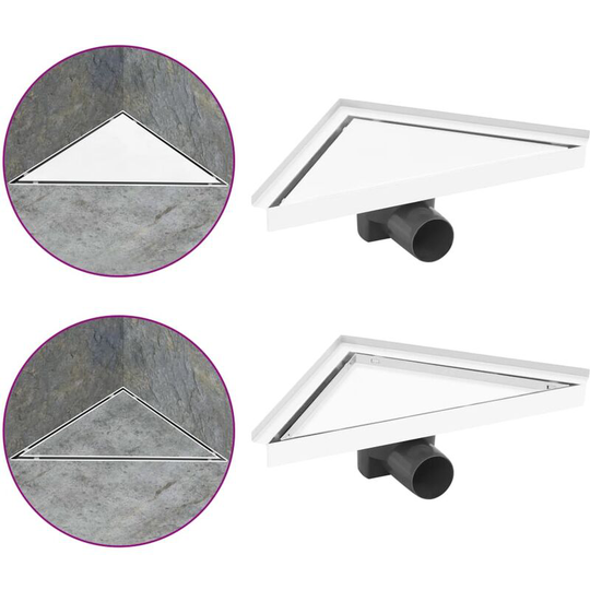 Shower Drain with 2-in-1 Cover 25x25 cm Stainless Steel