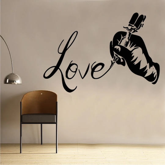 Tattoo Parlour Gun Love Wall Sticker