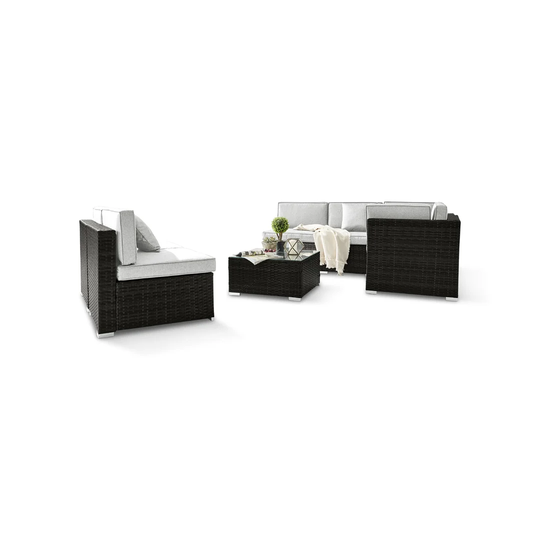 Miacomet 268Cm Wide Outdoor Wicker Garden Sofa with Cushions