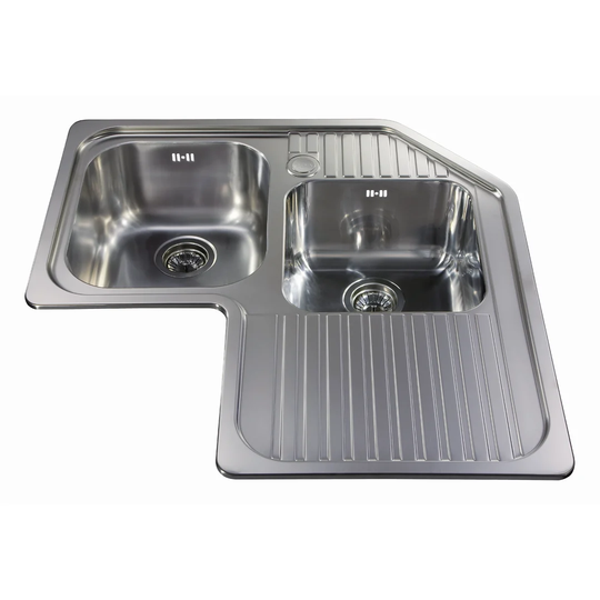 83cm x 83cm Double Bowl Inset Kitchen Sink