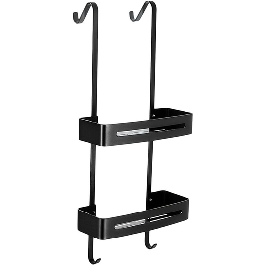 2 Tiers Over The Door Shower Caddy with Hooks Over Door Bathroom Shower Caddy Hanging Storage Organizer