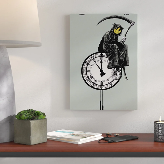 'Banksy Grin Reaper Graffiti Wall Art' Graphic Art
