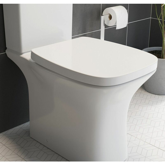 Premium Bathroom Soft Close White Toilet Seat Top Fix Quick Release Hinge Chrome - White