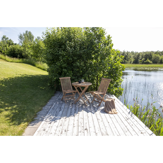 Kamthe 3 - Piece Teak Solid Wood Dining Set