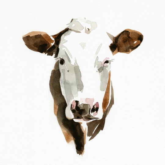 Bovine III by Emma Caroline - Wrapped Canvas Painting