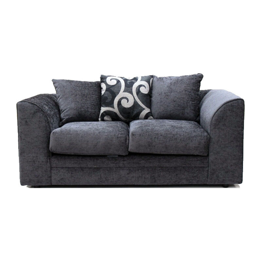 Zina 2 Seater Chenille Fabric Sofa - Grey