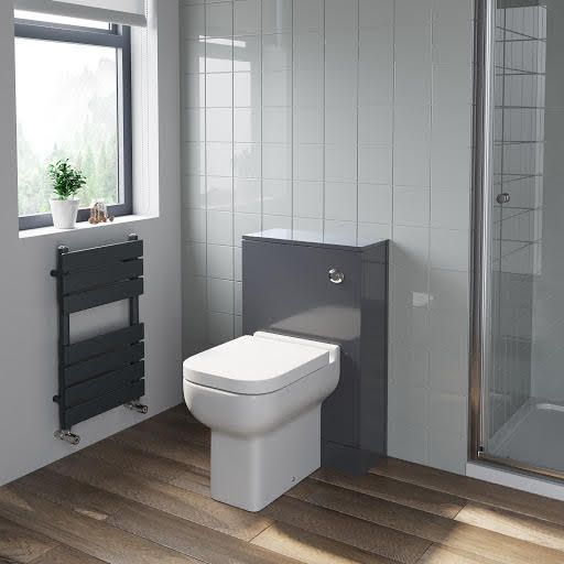 Artis Grey Gloss Concealed Cistern Unit With Amelie Toilet - 500mm Width (215 Depth)