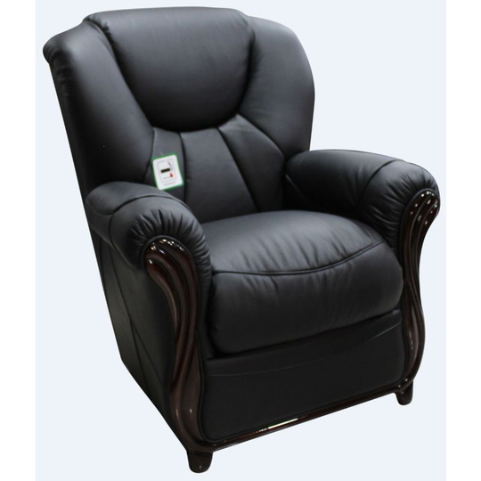 Lucca Genuine Italian Sofa Armchair Black Leather