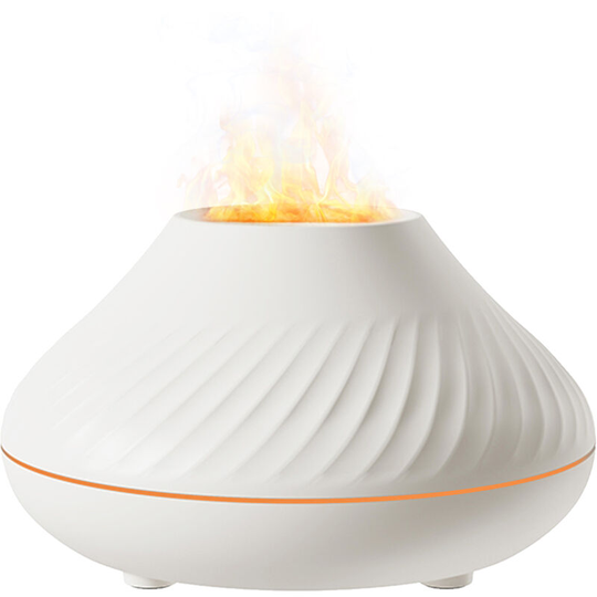 Superseller - Flame Mist Humidifier Aromatherapy Essential Oil Diffuser With 7 Color Night Light Quiet Auto-off usb Humidifier, White - White