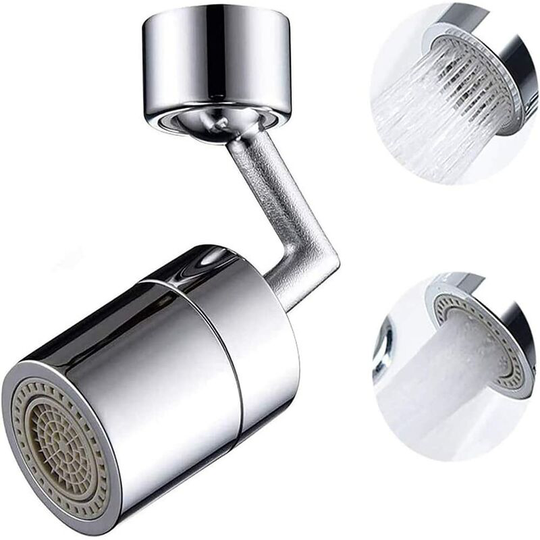 Universal Splash Filter Faucet Household Bathroom Universal 720° Rotatable Faucet Aerator 4-Layer Mesh Double Joint Faucet Extension Accessories