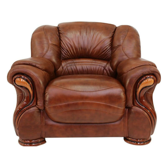 Susanna Italian Leather Armchair Tabak Brown Offer