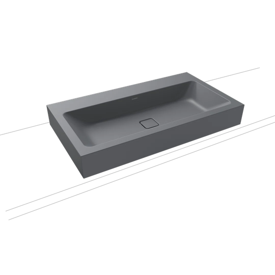 Cold Grey Metal Rectangular Countertop Basin Bathroom Sink