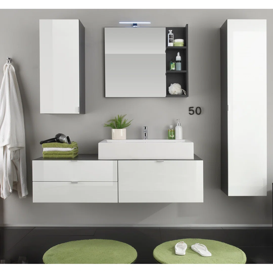Impriano 3 Piece Bathroom Furniture Suite with Mirror