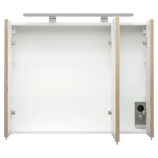 80cm x 20cm Surface Mount Mirror Cabinet with LED Lighting