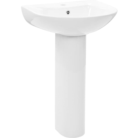 Freestanding Basin with Pedestal Ceramic White 520x440x190 mm Vidaxl White
