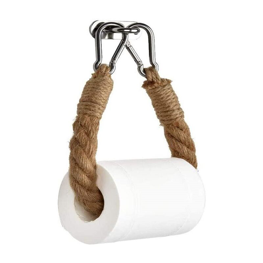 Rope Toilet Paper Holder,Betterlife Hemp Rope Towel Holder Vintage Wood Rope Toilet Roll Holder for Bathroom and Kitchen