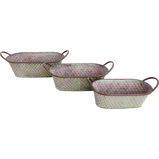 Aged Effect Zinc Planters (Set Of 3)