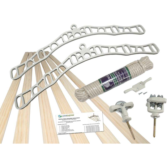6 Lath Victorian White Clothes Airer Kit - Choice Of Wooden Lath Lengths - 0.9m