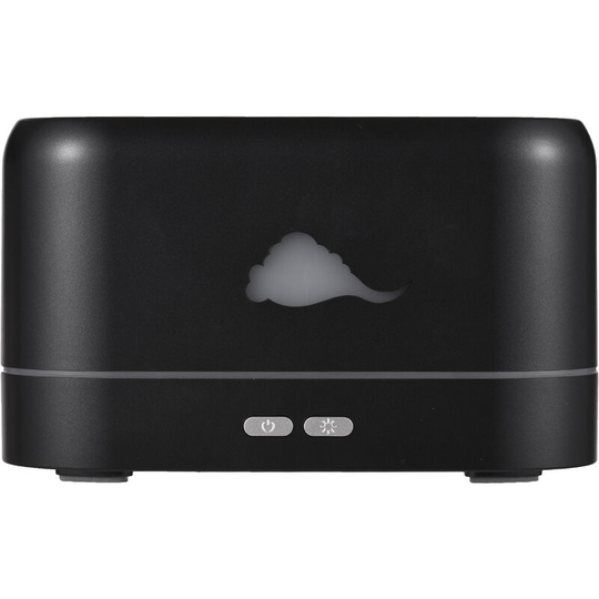 Flame Humidifier Aroma Diffuser Ultrasonic Air Humidifier with 3 Flame Color Auto-Off Protection Mute USB Powered for Home Office Yoga, Black - Black