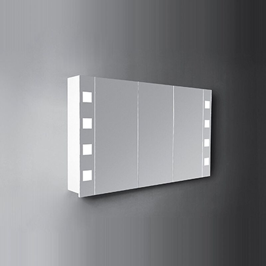 Designer Cube 3-Door Mirrored Bathroom Cabinet 1200mm Wide - Verona